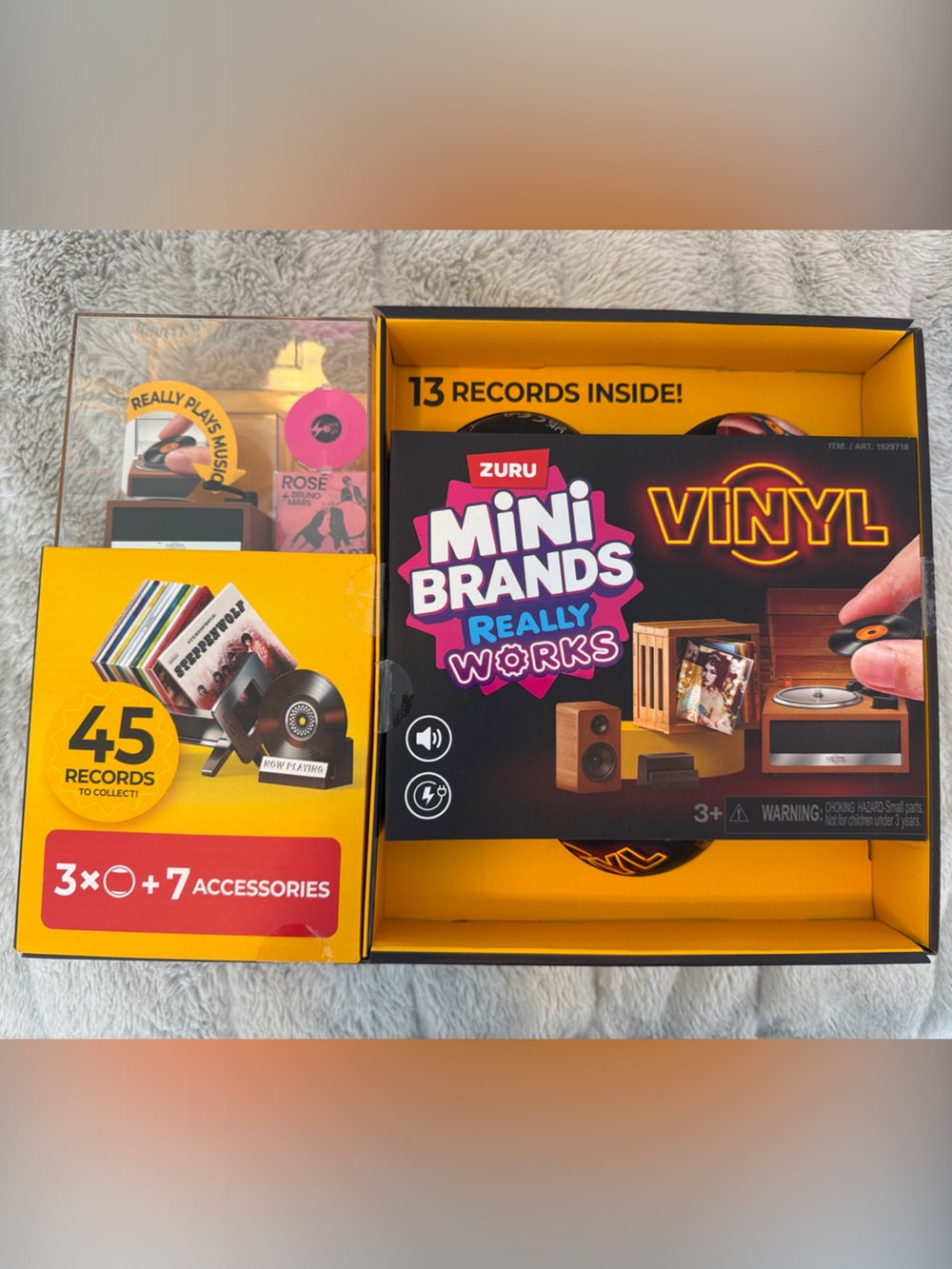 Zuru Mini Brands Really Works Vinyl Toy Set - Black, Yellow, Pink - NEW IN BOX